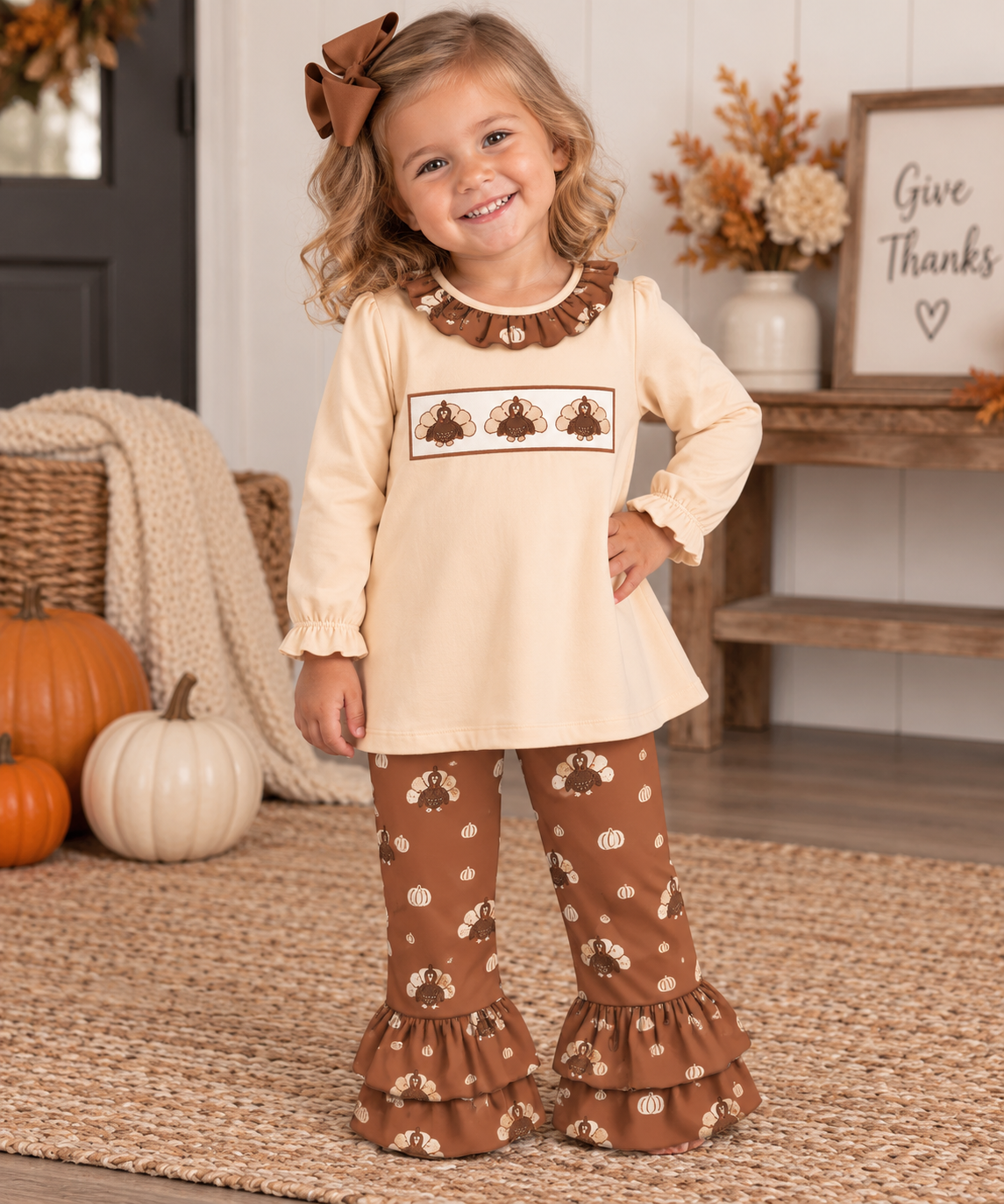 Girls' Three Little Turkeys Set | Preorder