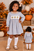 Girls' Harvest Turkey Plaid Dress | Preorder