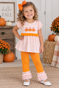 Girls' Three Pumpkin Ruffle Set