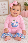 Girls' Pink Pumpkin Romper