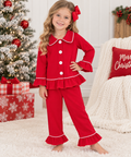 Girls' Red Ruffle Pajama Set