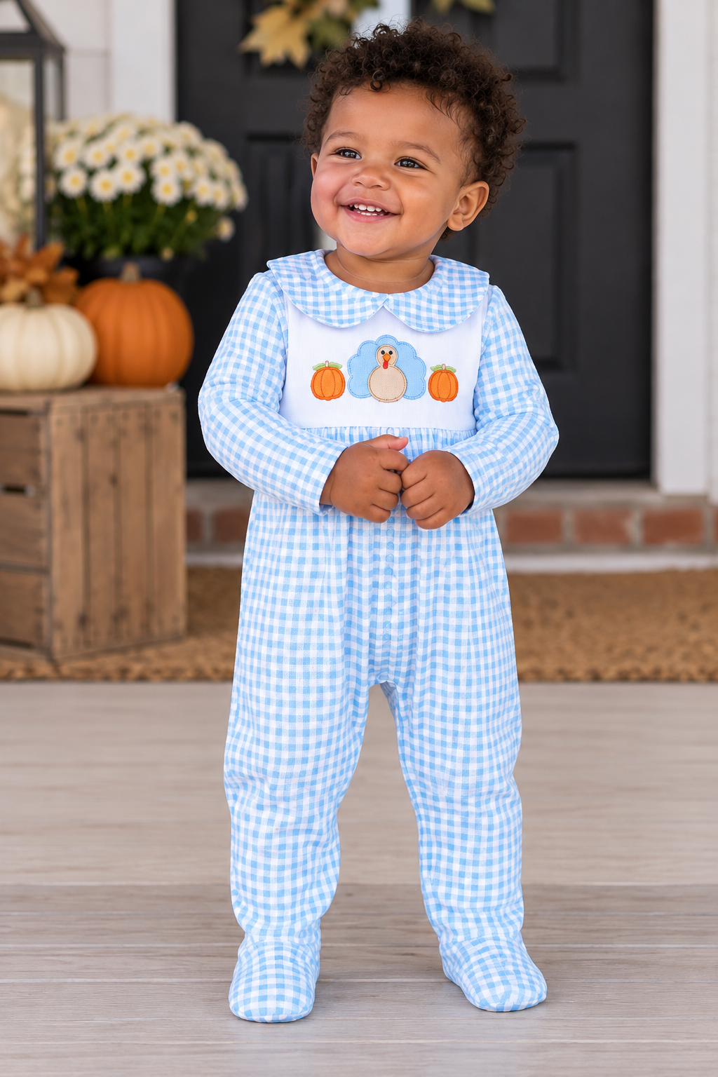 Boys Fall Footed Romper