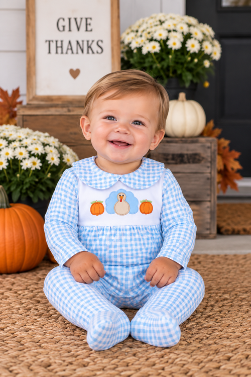 Boys Fall Footed Romper