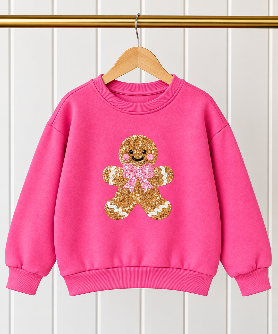 Girls' Pink Gingerbread Sweatshirt