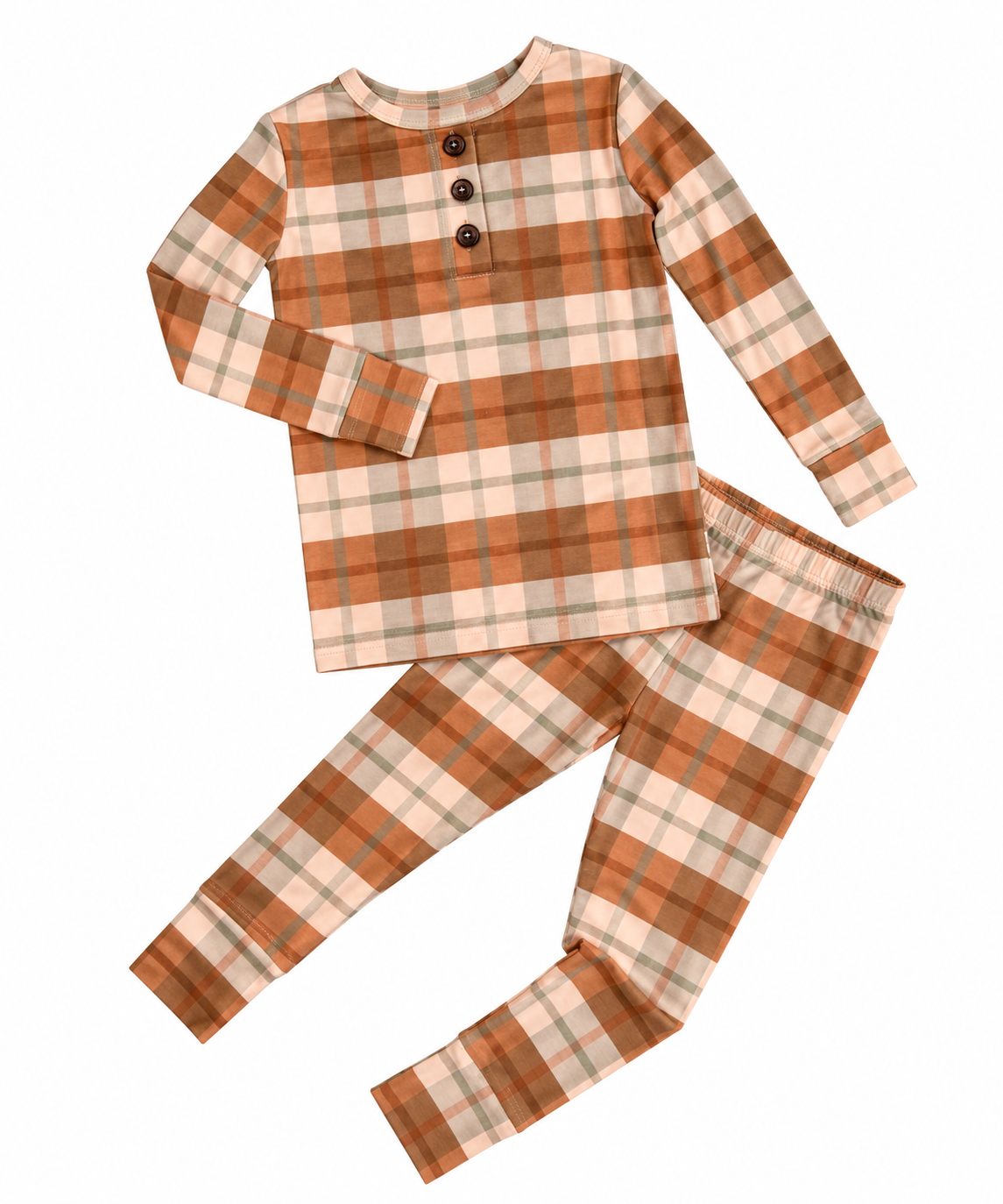 Boys' Two Piece Plaid Bamboo Set