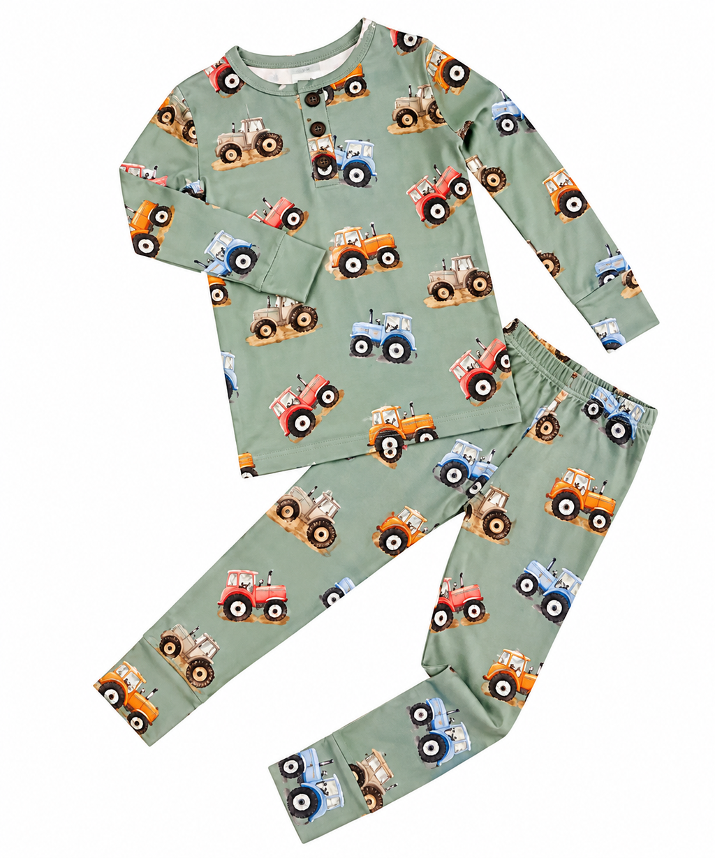 Boys' Tractor Bamboo Pajama Set