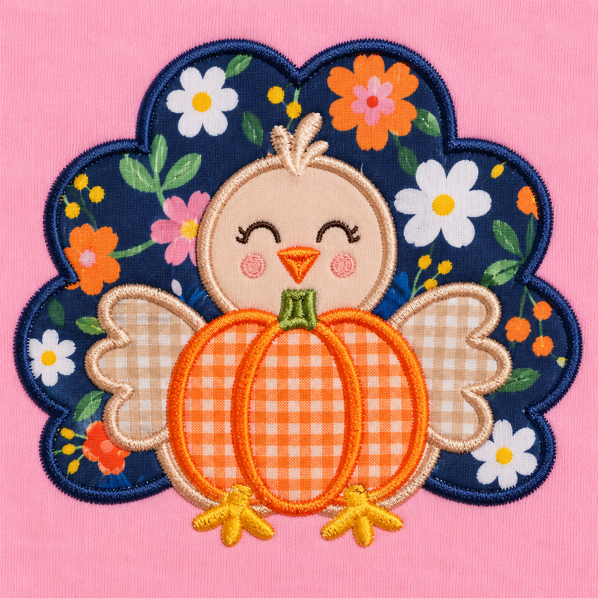 Girls' Pink Pumpkin Turkey Romper | Preorder