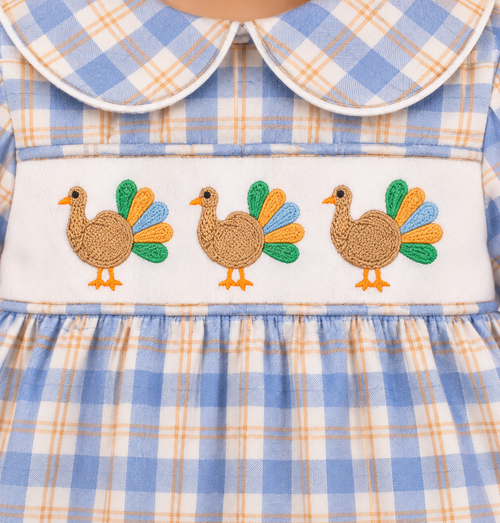 Boys' Blue Plaid Bubble | Preorder