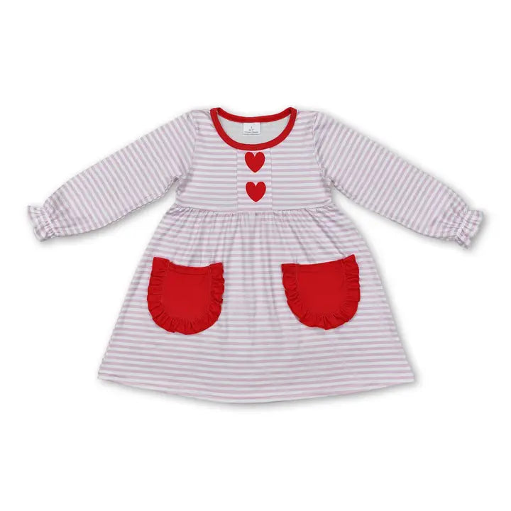 Girls' Heart Pockets Valentine's Dress | V005 Preorder