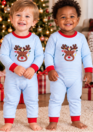 Boys' Reindeer Lights Romper | Preorder