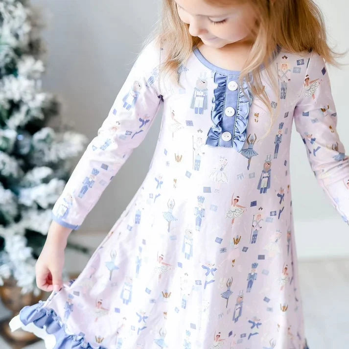 Girls Christmas Blue Solider Dress | preorder