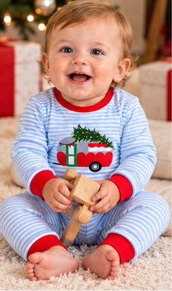 Boys' Christmas Camper Romper | Preorder