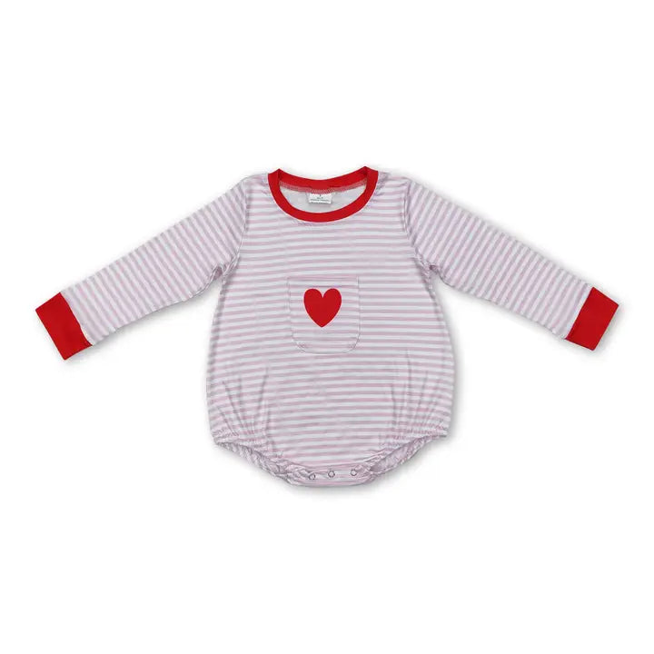 Girls' Heart Pocket Romper | V006 Preorder
