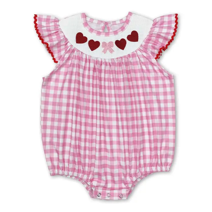 Girls' Valentine Smocked Romper | V016 Preorder
