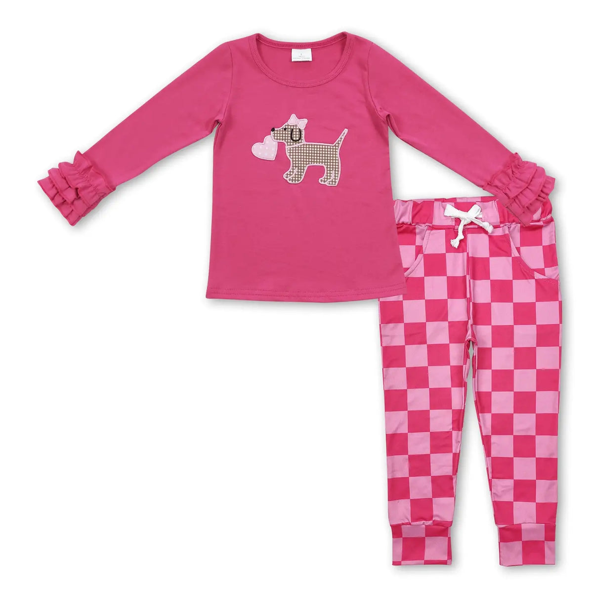 Girls' Valentine's Dog Heart Set | V020 Preorder