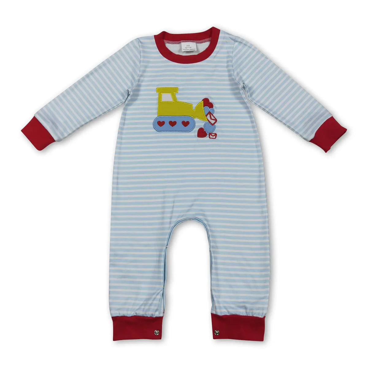 Boys' Construction Hearts Romper | V029 Preorder